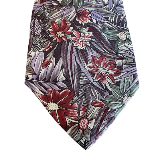 Vintage ISACO Italian 100% Silk Floral Tie Made Italy Botanical 3.5x56 Preppy - Picture 8 of 12